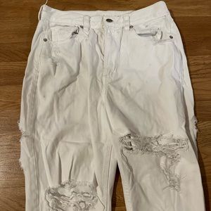 White denim with holes, American Eagle jeans